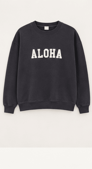 Aloha Sunday Boyfriend Sweatshirt - Black Sand - The Salty BabeSweatshirt