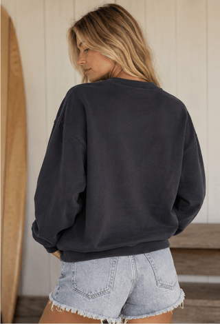 Aloha Sunday Boyfriend Sweatshirt - Black Sand - The Salty BabeSweatshirt