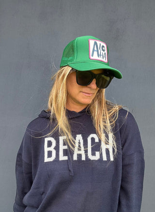 Aloha Trucker Hat - Green - The Salty BabeHats