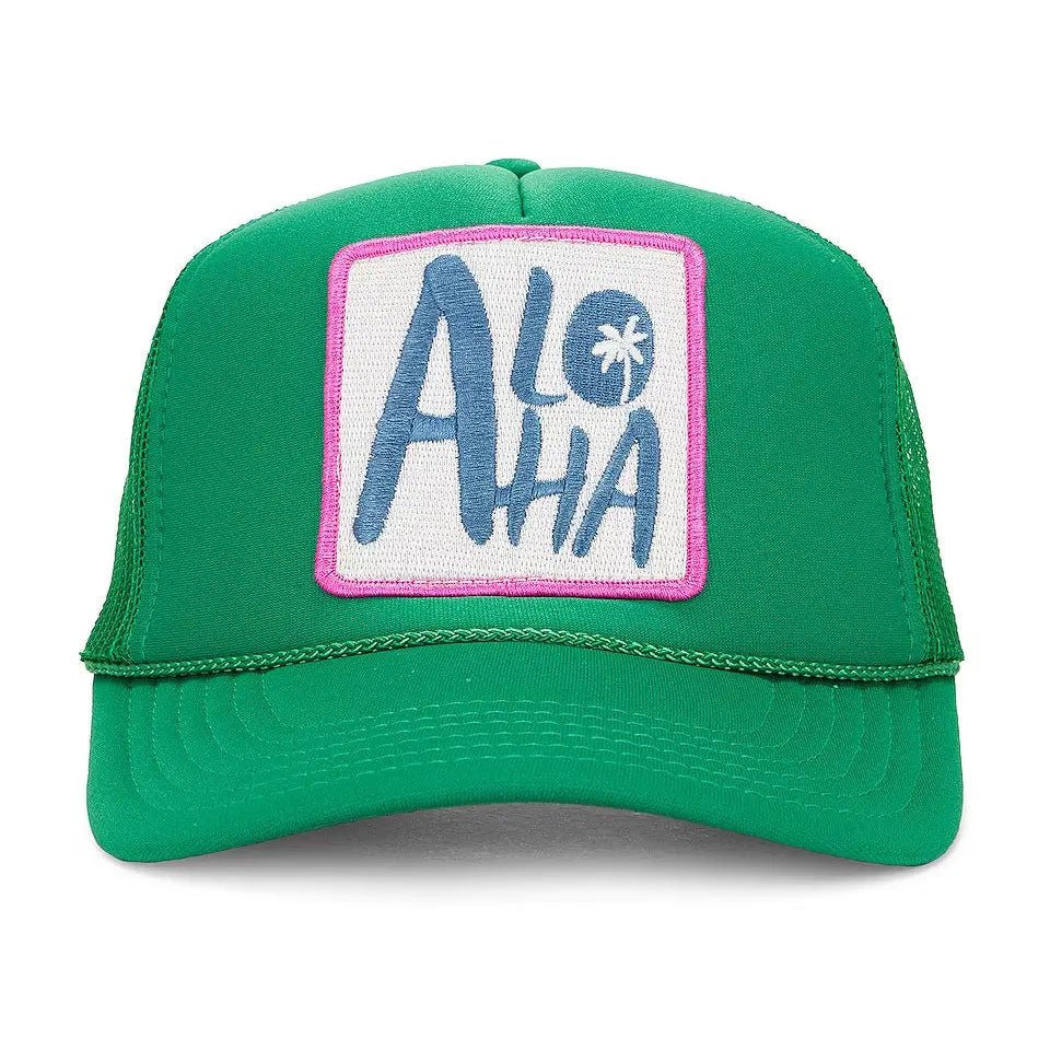 Aloha Trucker Hat - Green - The Salty BabeHats
