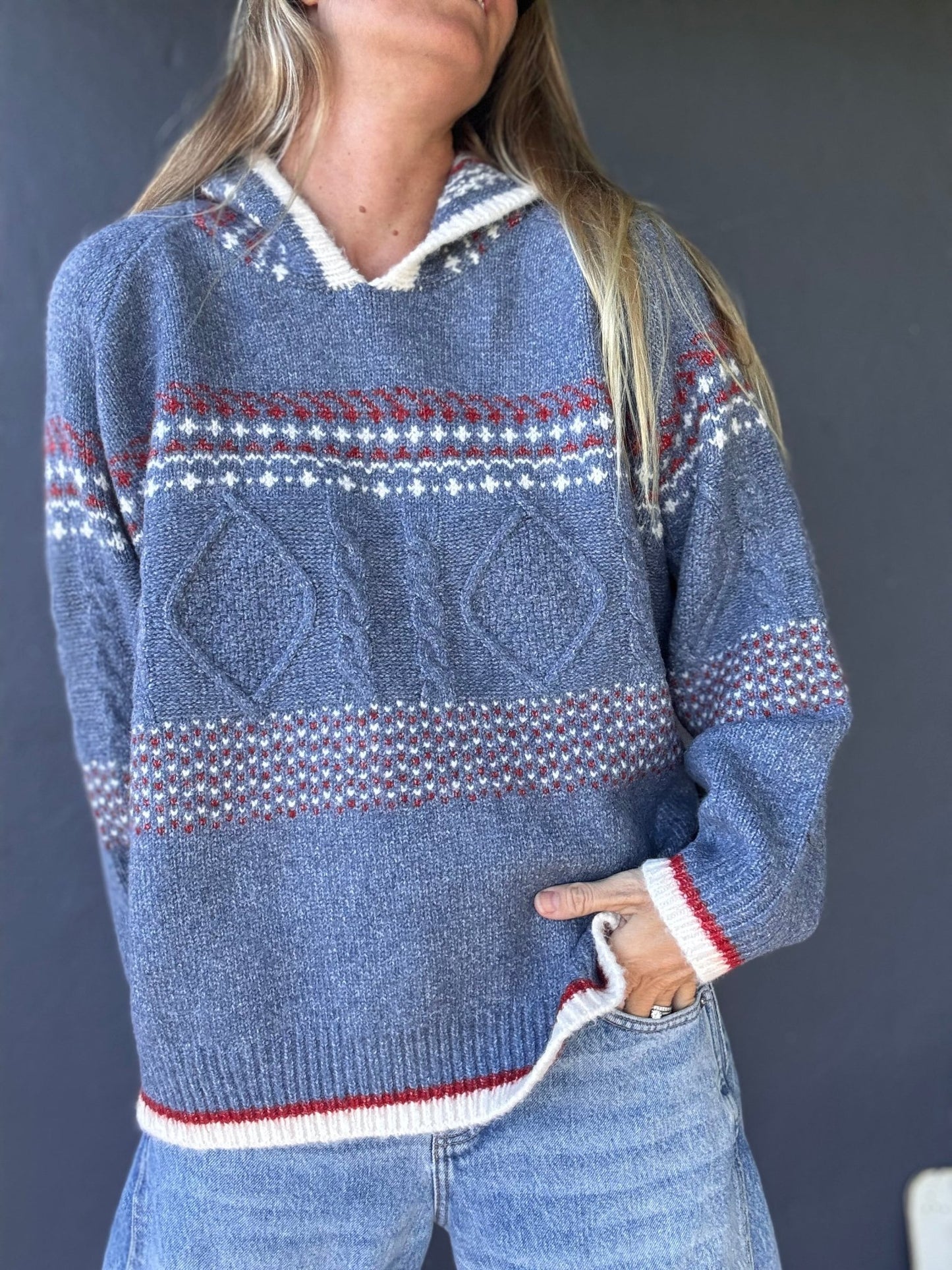 Alpine Mornings Hooded Knit Sweater - The Salty BabeSweaters