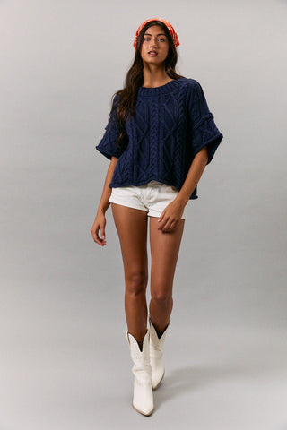 Americana Cable Knit Tee - The Salty BabeTop