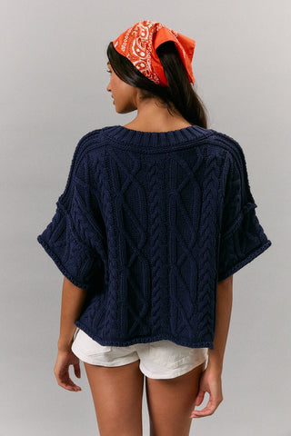 Americana Cable Knit Tee - The Salty BabeTop