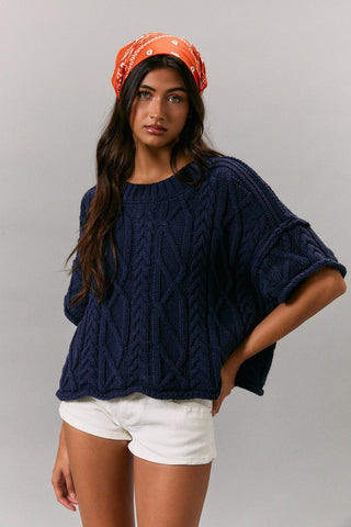 Americana Cable Knit Tee - The Salty BabeTop