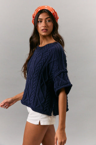 Americana Cable Knit Tee - The Salty BabeTop