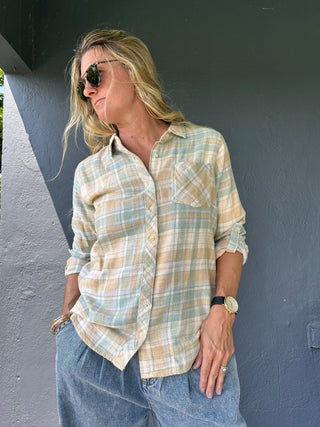 Audrey flannel shirt - The Salty BabeLong Sleeve Tops