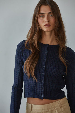 Avon Cable Knit Cardigan Sweater - The Salty BabeCardigan