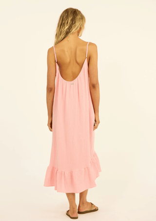 Beach Cruiser Woven Midi Dress - Coral Kiss - The Salty BabeDresses
