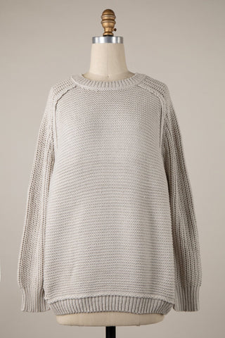 Beachside Cable Knit Sweater - Neutral - The Salty BabeSweaters
