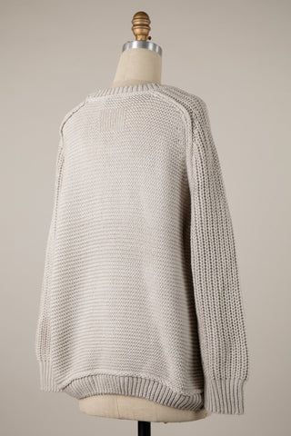 Beachside Cable Knit Sweater - Neutral - The Salty BabeSweaters
