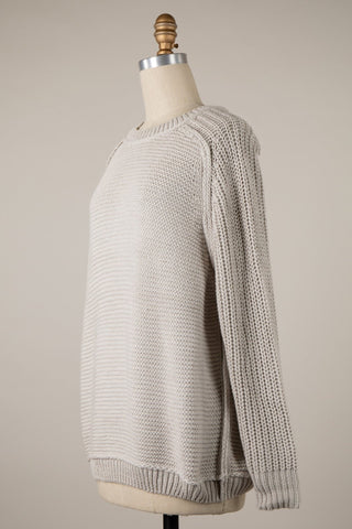 Beachside Cable Knit Sweater - Neutral - The Salty BabeSweaters