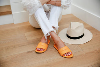 BEEK Sugarbird Leather Slide Sandal - Papaya - The Salty BabeFootwear
