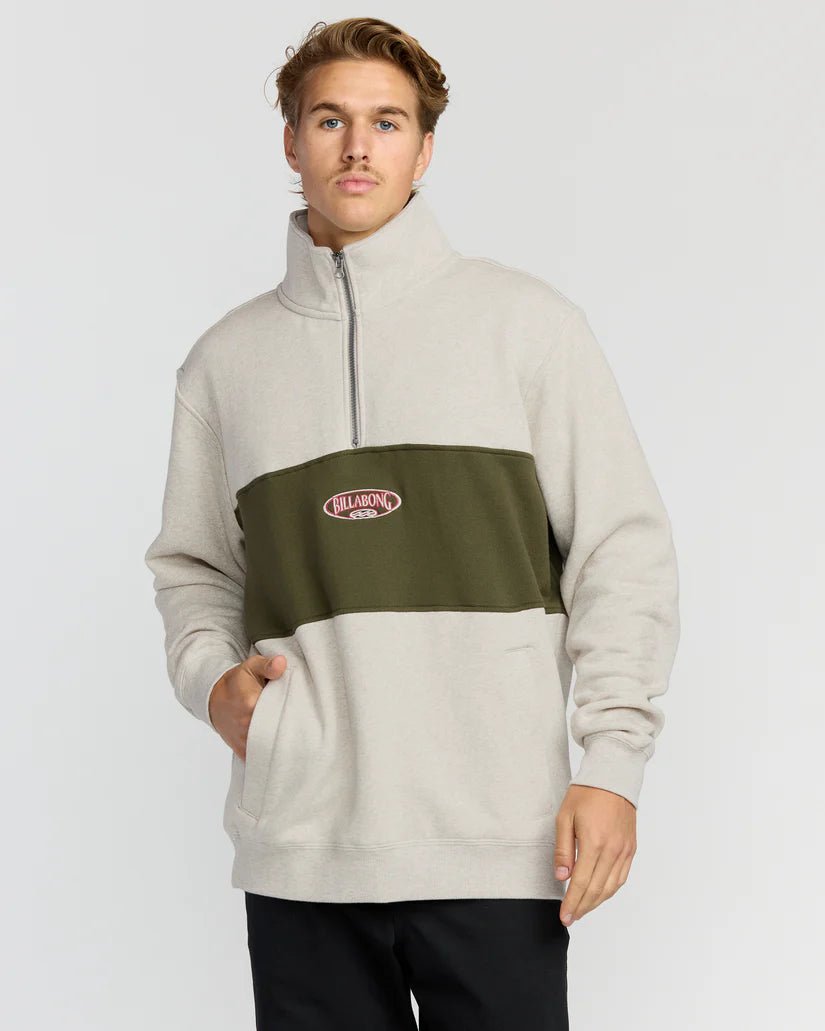 BILLABONG Bad Dog 3/4 Zip Mockneck Sweatshirt - Sand Heather - The Salty BabeSweatshirt