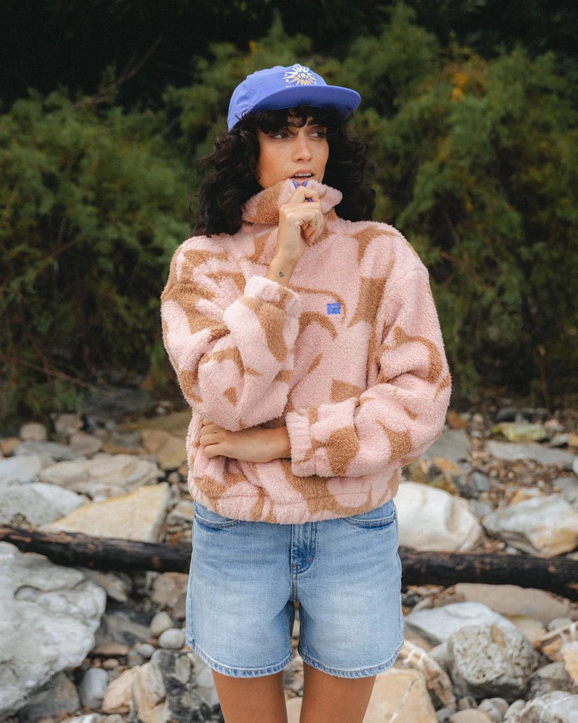 BILLABONG Barra Half Zip Fleece Sweatshirt - Rose Brown - The Salty BabeSweatshirt