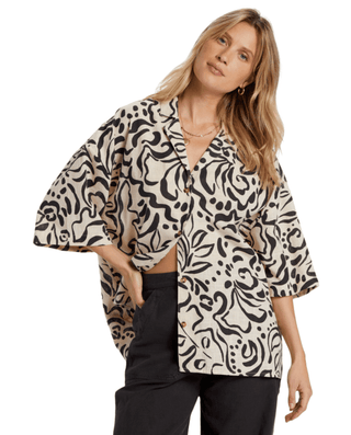 BILLABONG Beach Side Top - Dove - The Salty BabeShort Sleeve Tops