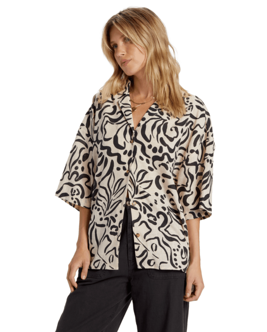 BILLABONG Beach Side Top - Dove - The Salty BabeShort Sleeve Tops