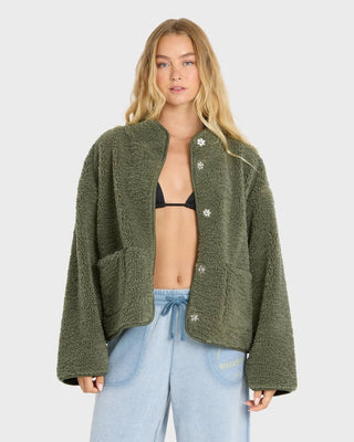 BILLABONG Camper Reversible Fleece Jacket - Canteen - The Salty Babe