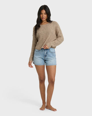 BILLABONG Daze Time Crewneck Sweater - Oatmeal - The Salty BabeSweaters