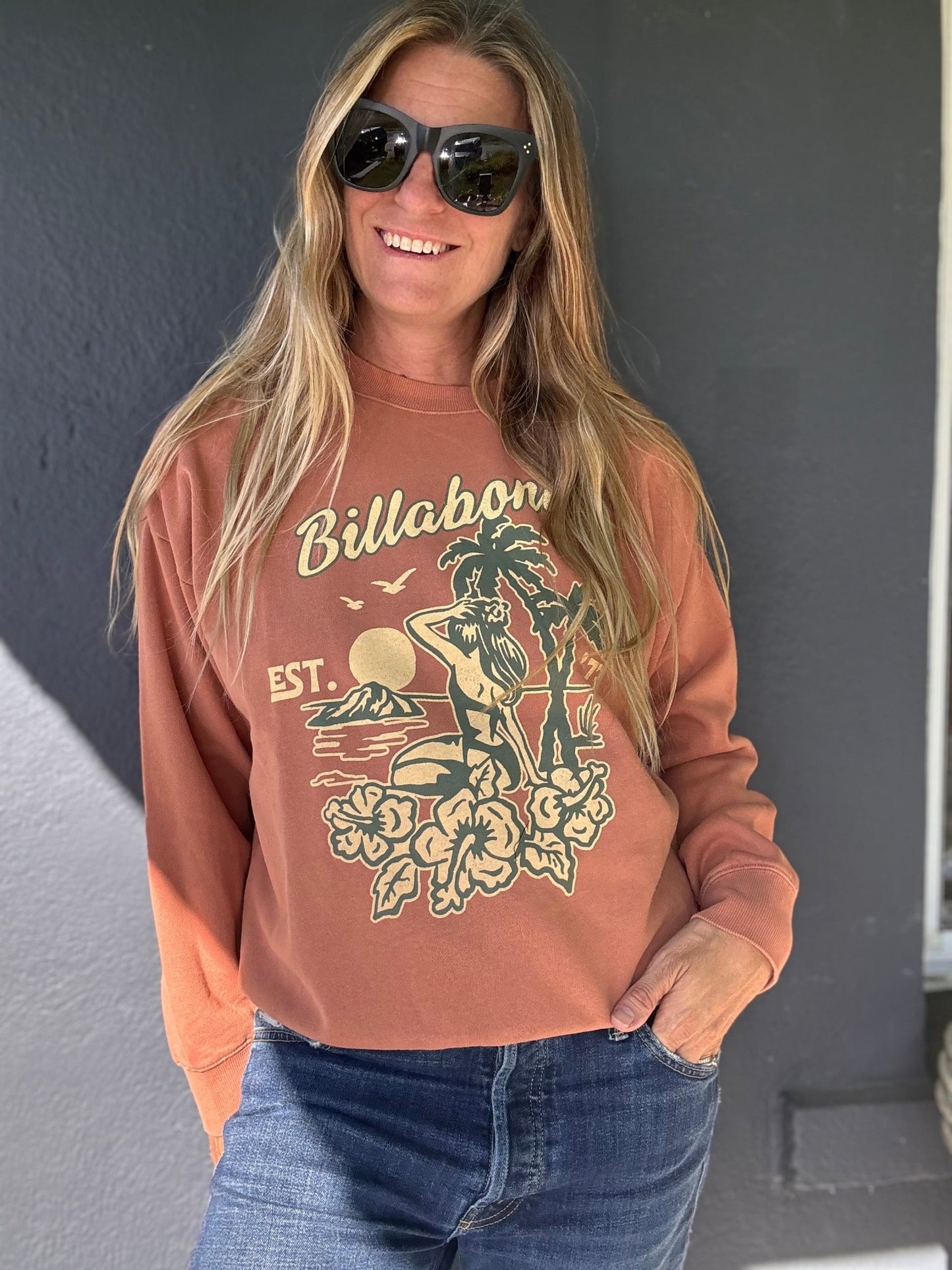 BILLABONG Echo Crewneck Sweatshirt - Sunburnt - The Salty BabeGraphic Sweatshirt
