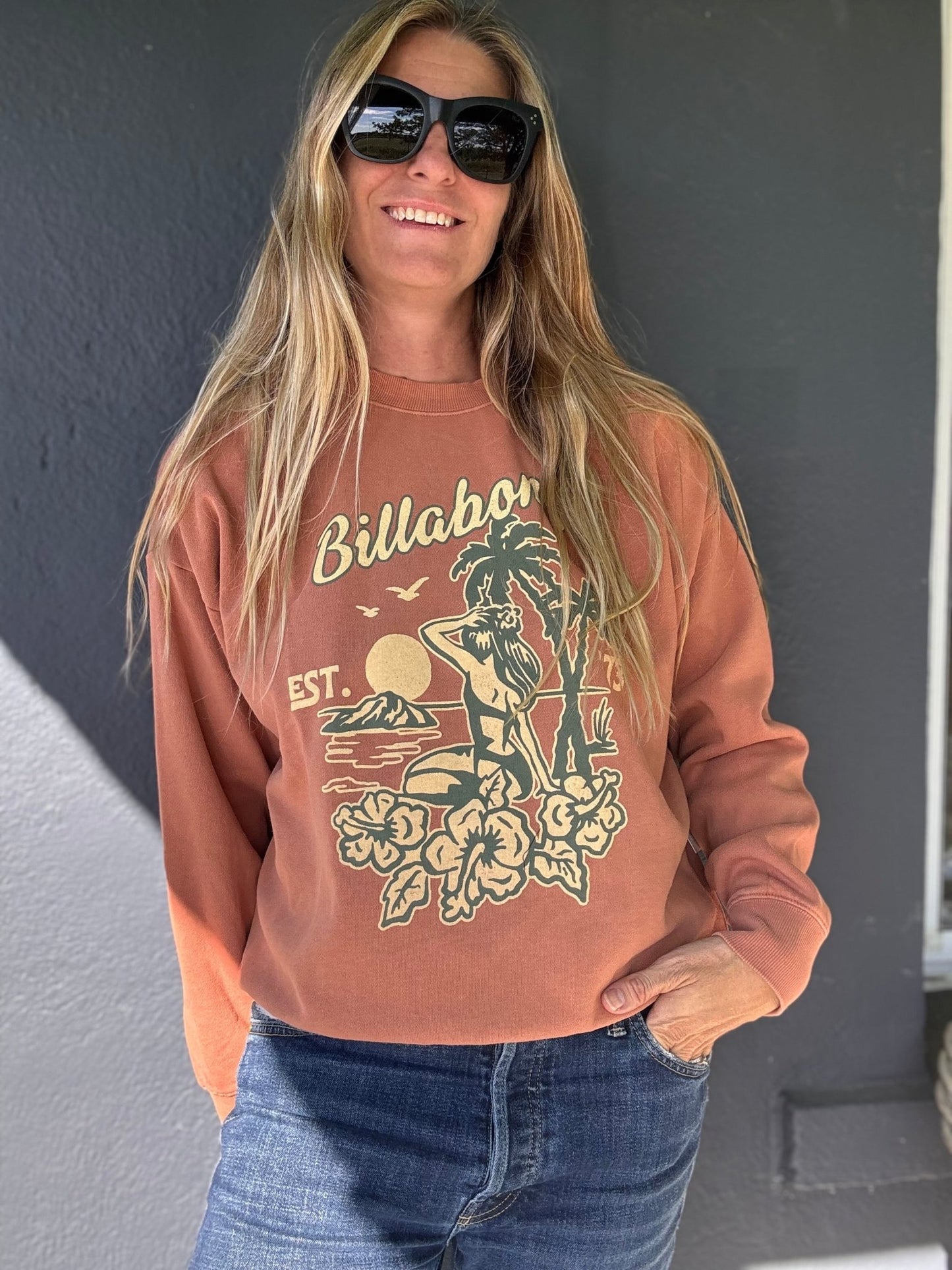 BILLABONG Echo Crewneck Sweatshirt - Sunburnt - The Salty BabeGraphic Sweatshirt
