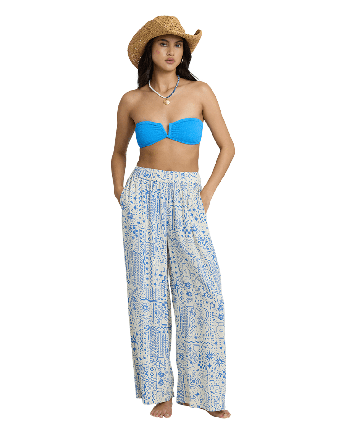 BILLABONG Follow Me Printed Elastic Pant - White Cap - The Salty BabePants