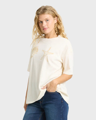 BILLABONG In Front Of Me Short Sleeve Knit Tee - White Cap - The Salty BabeTee Shirts