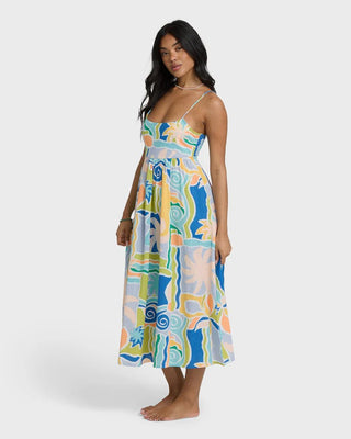 BILLABONG Island Life Midi Dress - Blue Multi - The Salty BabeDresses