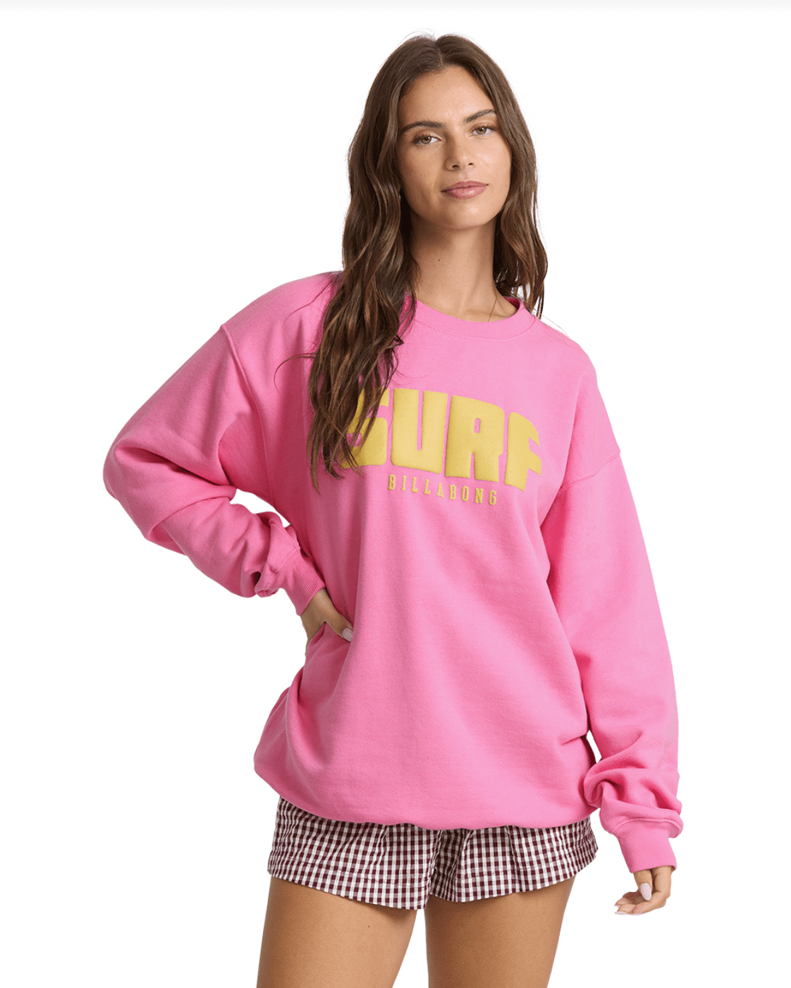 BILLABONG Keep On Surfin' Crew Sweatshirt - Guava - The Salty BabeGraphic Sweatshirt