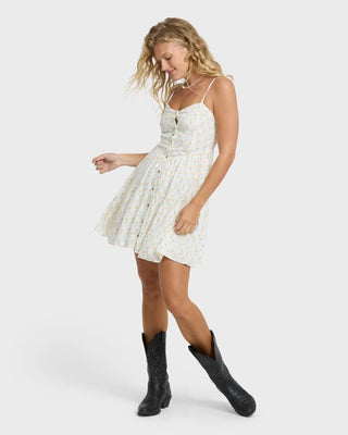 Billabong Prairie Days Mini Dress Salt Crystal / S