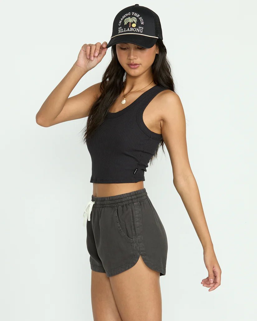 BILLABONG Road Trippin Elastic Waist Shorts - Off Black - The Salty BabeShorts