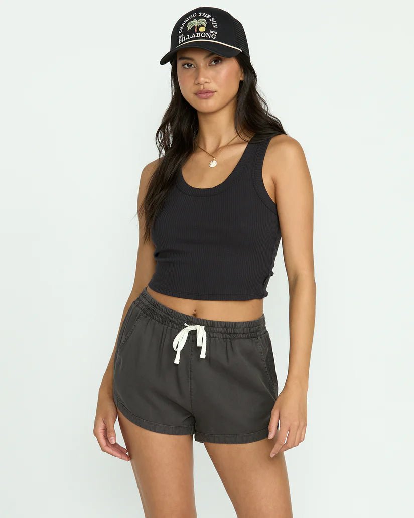 BILLABONG Road Trippin Elastic Waist Shorts - Off Black - The Salty BabeShorts