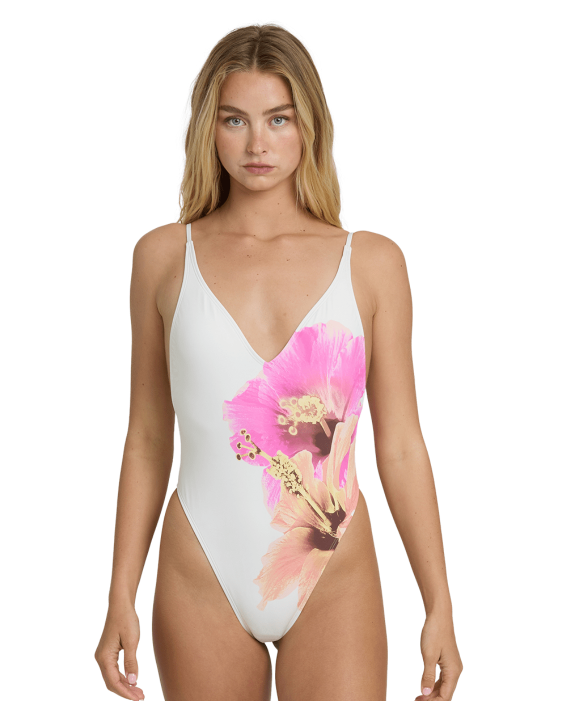BILLABONG Sunny Shore Deep V One - Piece Swimsuit - Salt Crystal - The Salty BabeOne Piece Swimsuits