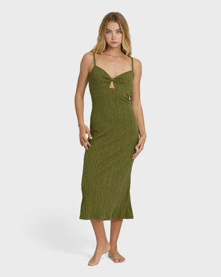 BILLABONG Sweet Moves Midi Dress - Dark Olive - The Salty BabeDresses