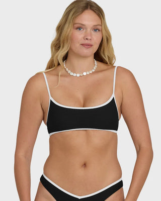 BILLABONG Tanlines Bound Jaclyn Crop Bralette Bikini Top - Black Pebble - The Salty BabeSwim Tops