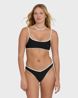 BILLABONG Tanlines Bound Jaclyn Crop Bralette Bikini Top - Black Pebble - The Salty BabeSwim Tops