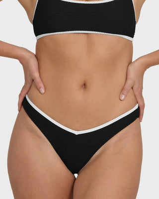 BILLABONG Tanlines Bound V Hike Bikini Bottom - Black Pebble - The Salty BabeSwim Bottoms