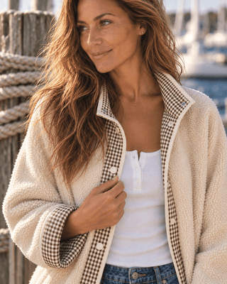 Brookline Gingham Sherpa Jacket - The Salty BabeJackets