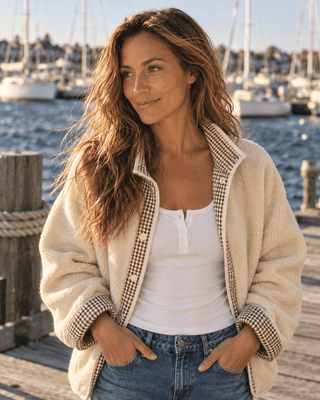 Brookline Gingham Sherpa Jacket - The Salty BabeJackets