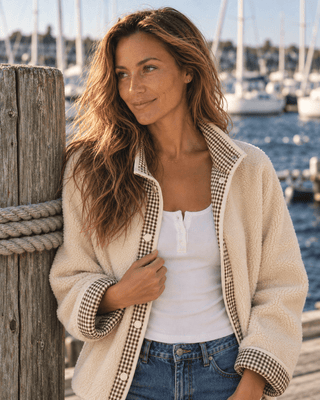 Brookline Gingham Sherpa Jacket - The Salty BabeJackets