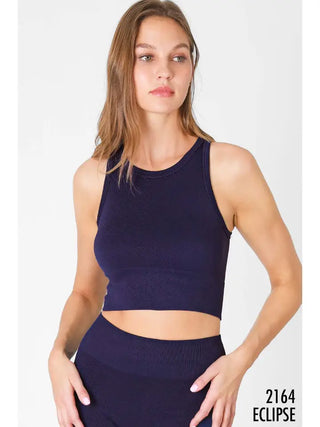 NIKIBIKI Chevron High Neck Crop Top