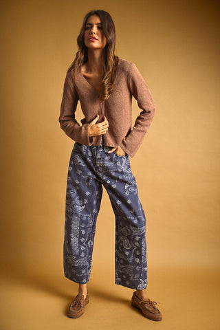 Navy Paisley Print Pants - Apres Sea Ranch Pants