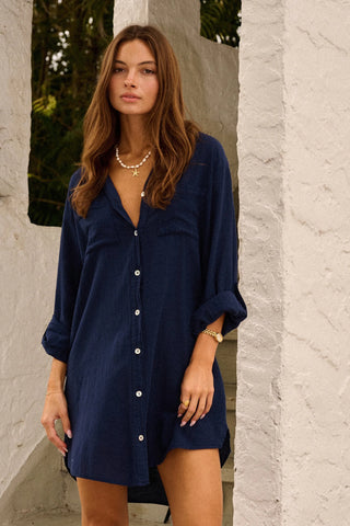 Cabana Shirt Dress - Midnight - The Salty BabeDresses