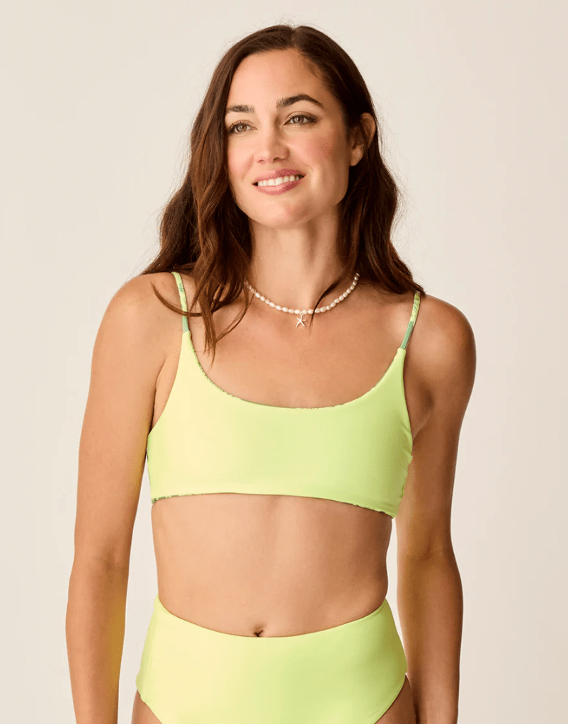 CARVE DESIGNS Escondido Compression Reversible Bikini Top - Tide/Limeade - The Salty BabeSwim Tops