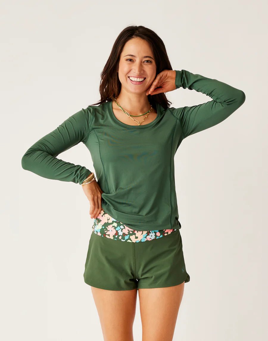 CARVE Izzy long sleeve sun shirt - Forest - The Salty BabeSwim Tops