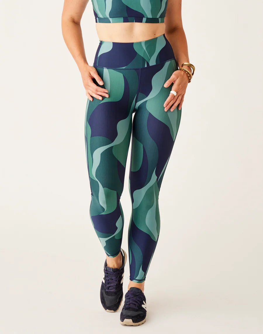 CARVE Saluda Compression legging - River Stipe - The Salty BabeSwim Bottoms