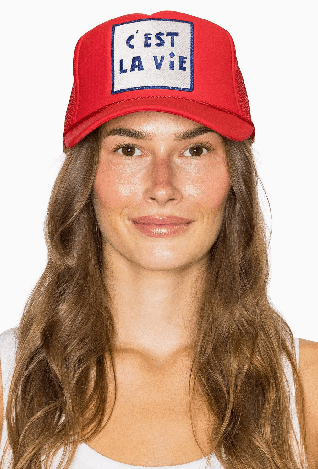 C'est La Vie Trucker Hat - Red - The Salty BabeHats