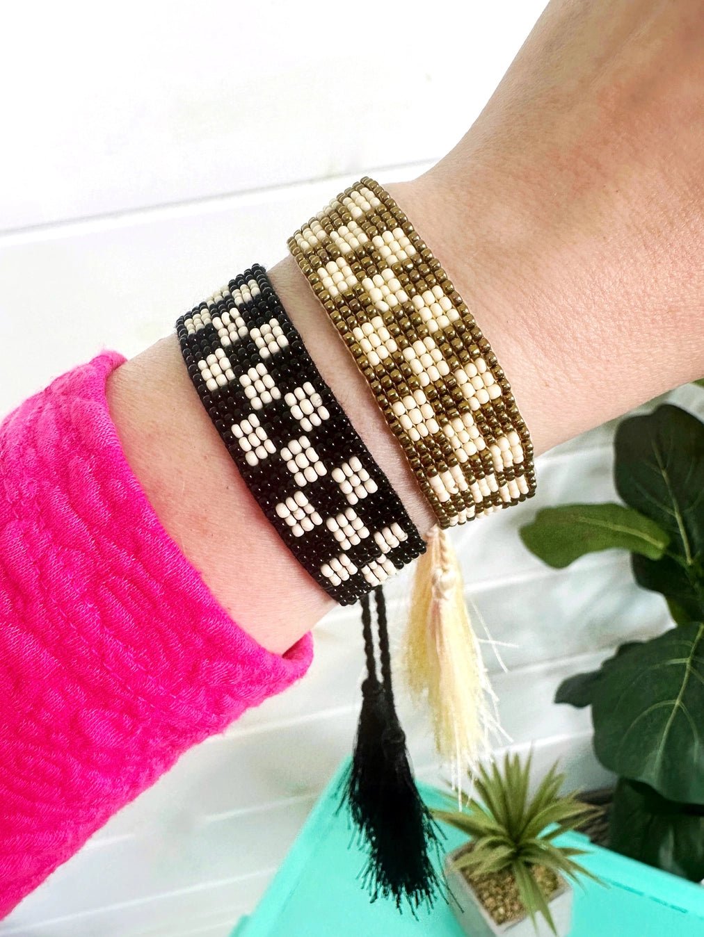 Checkered Seed Bead bracelets - The Salty BabeJewelry