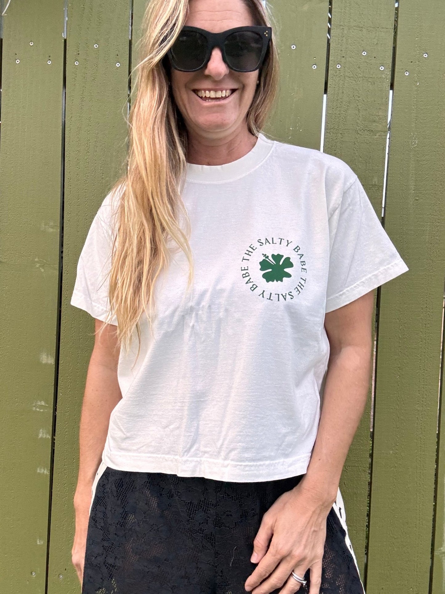 Circle Hibiscus Boxy Tee - The Salty BabeTee Shirts