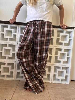 Classic Plaid Wide Leg Lounge Pants - The Salty BabePants