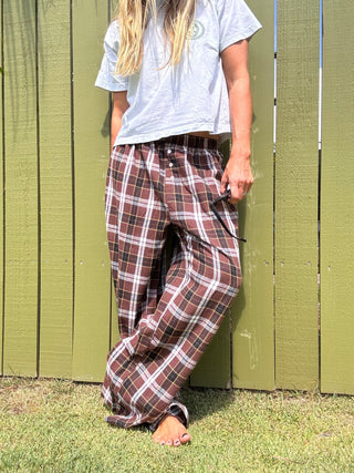 Classic Plaid Wide Leg Lounge Pants - The Salty BabePants